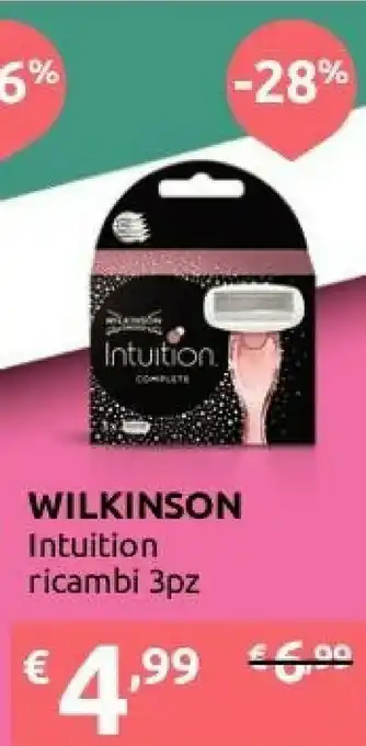 Ipersoap Wilkinson sword Intuition Ricambi 3pz offerta