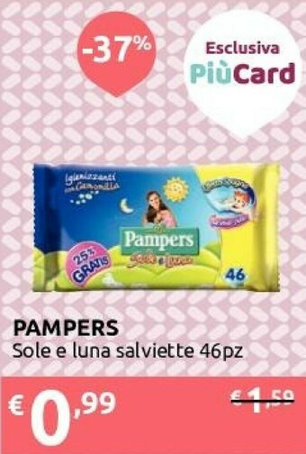 Ipersoap Pampers Sole E Luna Salviette offerta