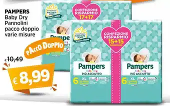 Crai PAMPERS Baby Dry Pannolini pacco doppio offerta