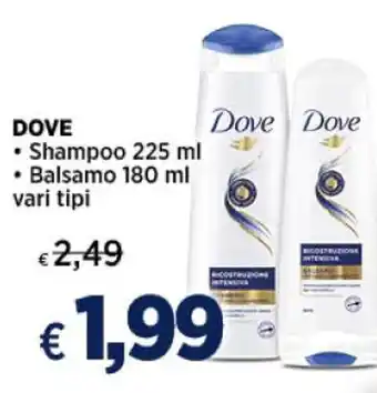 Crai DOVE • Shampoo 225 ml • Balsamo 180 ml vari tipi offerta