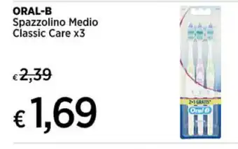 Crai ORAL-B Spazzolino Medio Classic Care x3 offerta