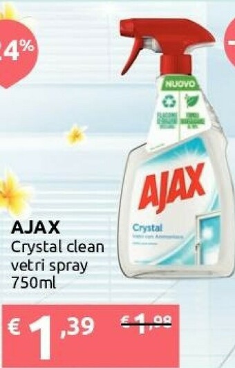 Ipersoap Ajax Crystal Clean Vetri Spray offerta