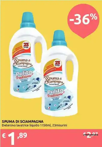 Ipersoap Spuma di Sciampagna Detersivo Lavatrice Liquido 1150 Ml offerta