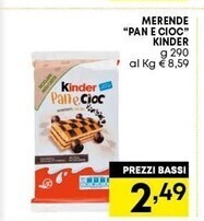 Pam Kinder merende pan e cioc offerta