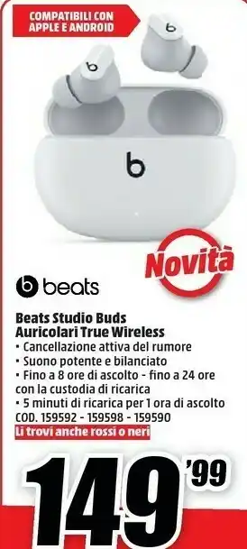 Beats Studio Buds Auricolari True Wireless