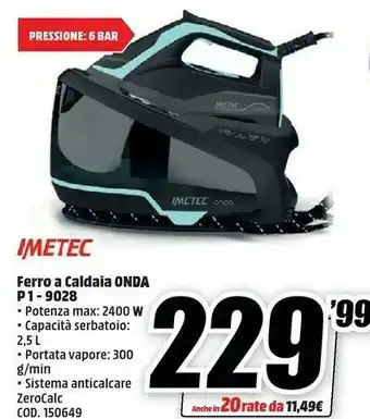 MediaWorld Imetec Ferro A Caldaia Onda P1 9028 offerta