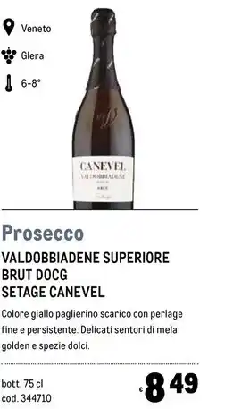 Metro Setàge canevel valdobbiadene superiore brut docg offerta