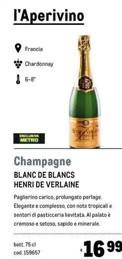 Metro Henri de verlaine blanc de blancs offerta