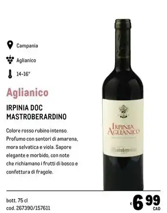 Mastroberardino aglianico irpinia doc