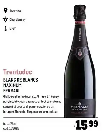 Metro Ferrari blanc de blancs maximum offerta