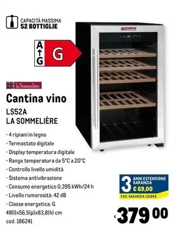 Metro La sommelière cantina vino ls52a offerta