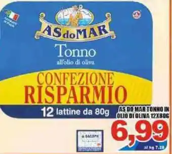 Sacoph Às do Mar Tonno in Olio di Oliva 12x80g offerta