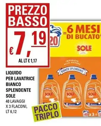 Basko Sole Liquido Per Lavatrice Bianco offerta