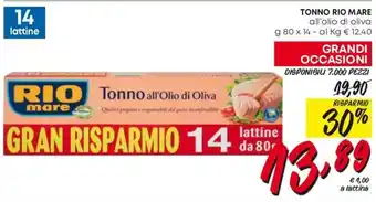 TONNO RIO MARE all'olio di oliva g 80 x 14