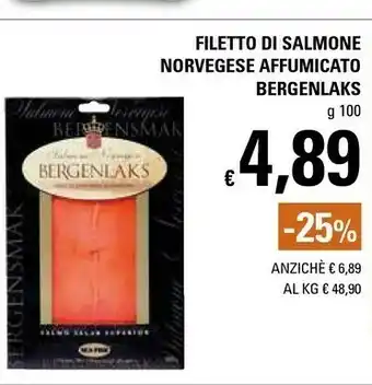 Basko Bergenlaks Filetto Di Salmone Norvegese Affumicato offerta
