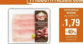 Basko Negroni Negroni - Cotto Stella Prosciutto Cotto Alta Qualità 110 g(ml) offerta