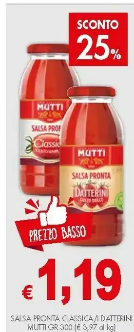 Crai Mutti Salsa Pronta Di Datterini 300 G(ml) offerta