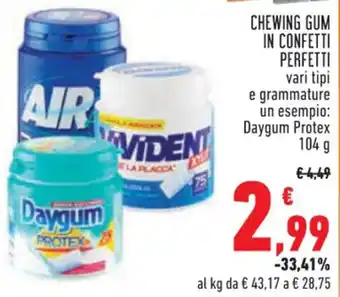 Conad CHEWING GUM IN CONFETTI PERFETTI Daygum Protex 104 g offerta