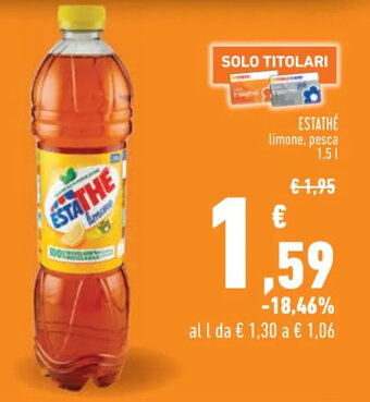 Conad ESTATHÉ limone, pesca 1,5 l offerta