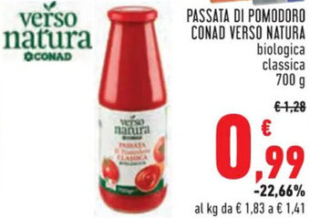 Conad PASSATA DI POMODORO CONAD VERSO NATURA biologica classica 700 g offerta