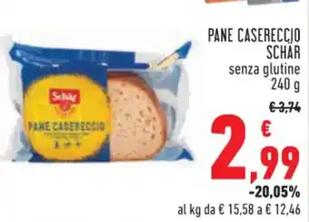 Conad PANE CASERECCIO SCHÄR senza glutine 240 g offerta