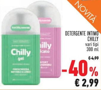 Conad DETERGENTE INTIMO CHILLY vari tipi 300 ml offerta