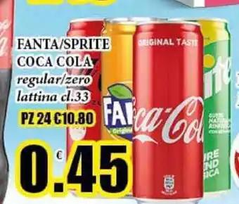 Big Food FANTA/SPRITE COCA COLA regular/zero lattina cl.33 PZ offerta