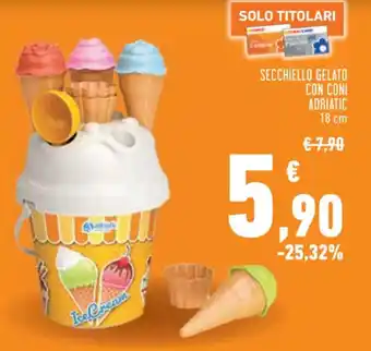 Conad SECCHIELLO GELATO CON CONI ADRIATIC 18 cm offerta