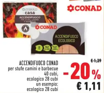 Conad ACCENDIFUOCO CONAD per stufe camini e barbecue 40 cubi offerta