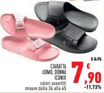 Conad CIABATTA UOMO, DONNA ICONIX colori assortiti misure dalla 36 alla 45 offerta