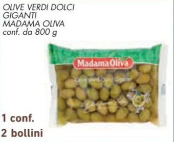 Conad OLIVE VERDI DOLCI GIGANTI MADAMA OLIVA conf. da 800 g offerta