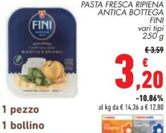 Conad PASTA FRESCA RIPIENA ANTICA BOTTEGA FINI vari tipi 250 g offerta
