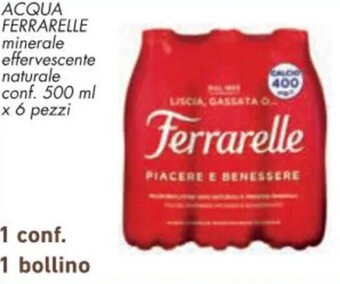 Conad ACQUA FERRARELLE minerale effervescente naturale conf. 500 ml x 6 pezzi offerta