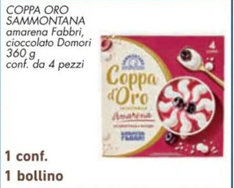 Conad COPPA ORO SAMMONTANA amarena Fabbri, cioccolato Domori 360 g conf. da 4 pezzi offerta
