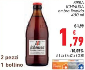 Conad BIRRA ICHNUSA ambra limpida 450 ML offerta