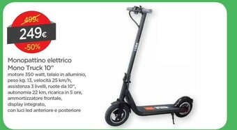 DPiù Monopattino Elettrico Mono Truck 10 offerta