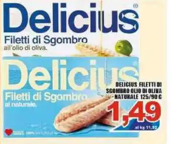 Sacoph Delicius Filetti di Sgombro Olio di Oliva - Naturale 125/90g offerta