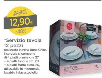 DPiù Servizio Tavola 12 Pezzi offerta