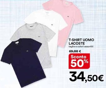 Ipercoop T-SHIRT UOMO LACOSTE taglie e colori assortiti offerta