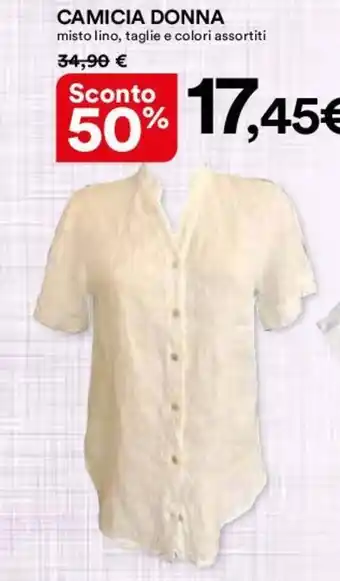 CAMICIA DONNA misto lino, taglie e colori assortiti