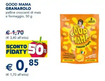 Esselunga GOOD MAMA GRANAROLO palline croccanti di mais e formaggio, 50 g offerta
