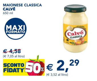 Esselunga MAIONESE CLASSICA CALVÉ 650 ml offerta