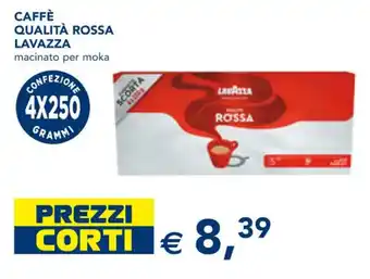 Esselunga CAFFÈ QUALITÀ ROSSA LAVAZZA macinato per moka offerta