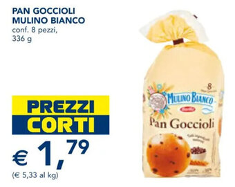 Esselunga PAN GOCCIOLI MULINO BIANCO conf. 8 pezzi, 336 g offerta