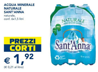 ACQUA MINERALE NATURALE SANT'ANNA naturale, conf. 6x1,5 litri