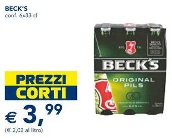 Esselunga BECK'S conf. 6x33 cl offerta
