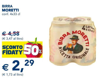Esselunga BIRRA MORETTI conf. 4x33 cl offerta