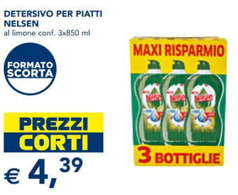 Esselunga DETERSIVO PER PIATTI NELSEN al limone conf. 3x850 ml offerta