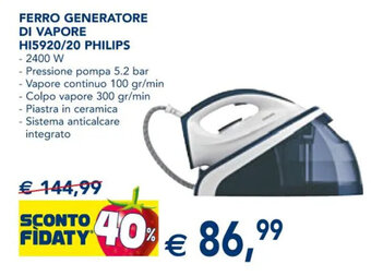 Esselunga FERRO GENERATORE DI VAPORE HI5920/20 PHILIPS offerta
