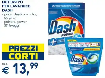 Esselunga DETERSIVO PER LAVATRICE DASH pods, classico o color, 55 pezzi offerta